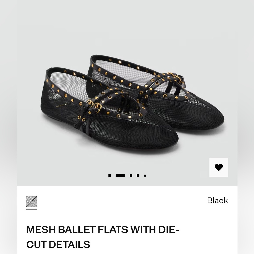 Mesh Ballet Flats With Die-Cut Details